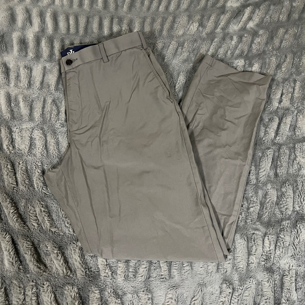 RL Ralph Lauren Mens Gray Chino Pants Cotton Blend Dress Casual Size 38x32 Golf